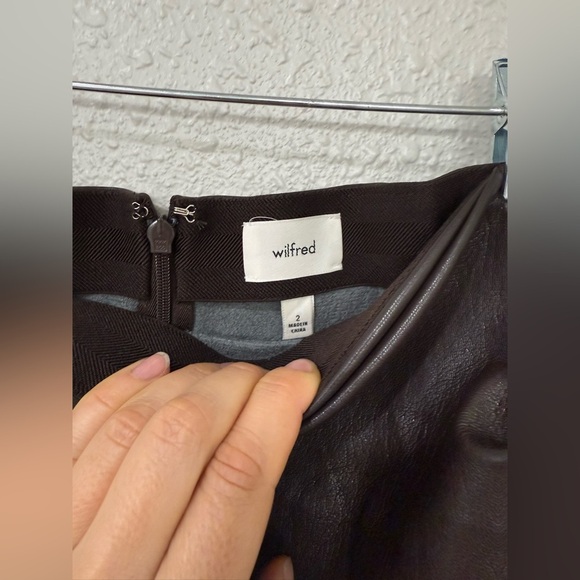 Aritzia High-waisted Vegan Leather mini wrap skirt Size XS-S - Picture 6 of 10